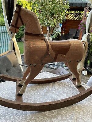 Antik Altes Schaukelpferd Holzpferd Karusellpferd Pferd Deko • 150€