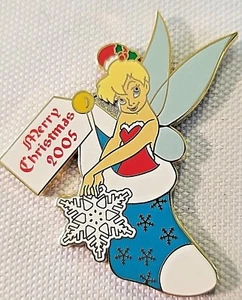 Merry Christmas 2005 - Pin Pursuit - Tinker Bell Stocking LE pin NOC - Picture 1 of 4