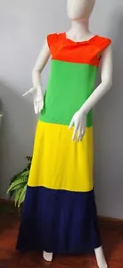 Vintage Orange Limette Frottee Überwurf 60er Maxi Loungewear Chantel of Calif Größe S - Bild 1 von 14