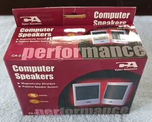 Cyber Acoustics CA-2.2 Computer Speakers Magnetically Shielded 3.5mm Plug - Set - Picture 1 of 12