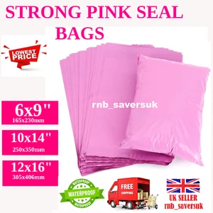 PINK Postal Mailing Bags Postage Coloured Plastic Packaging Parcel Shipping Bags - Picture 1 of 6