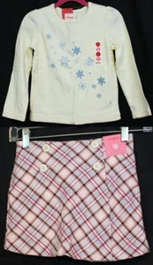 2008 Gymboree Winter Snowflake Shirt Skort Set sz 5 8 Rhinestone Plaid Holiday - Picture 1 of 18