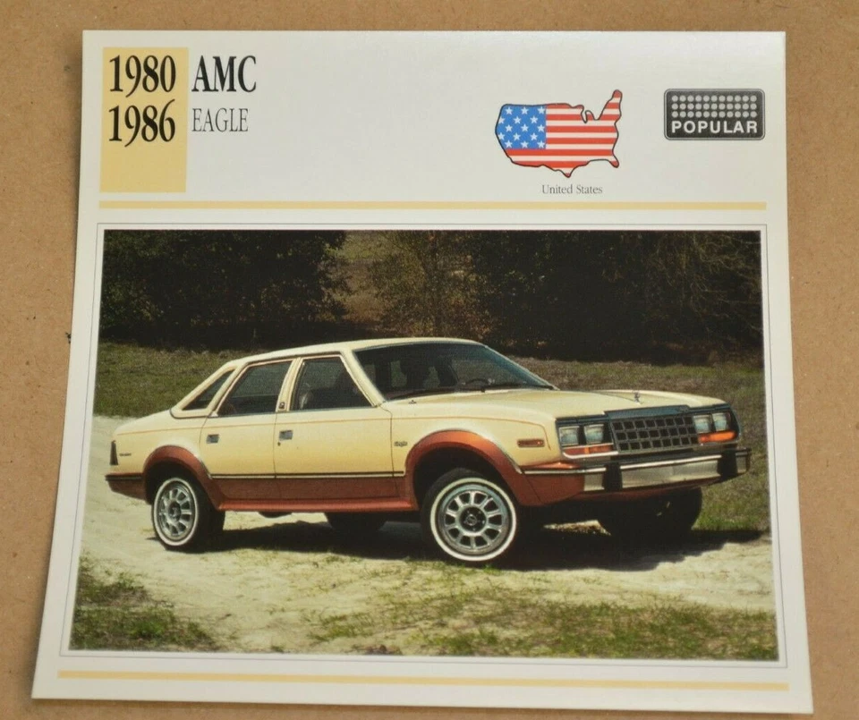 1980-86 AMC EAGLE INFO SPEC SHEET PHOTO PICTURE 80 81 82 83 84 85 - Image 1 of 1