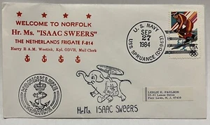 1984 USS SPRUANCE COVER WELCOME NETHERLANDS FRIGATE HR. MS. ISAAC SWEERS - Picture 1 of 2