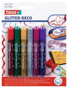 Tesa Glitter Deco glue 6x10g Glitzerstift, Glitzerkleber, Dekostift - Bild 1 von 1