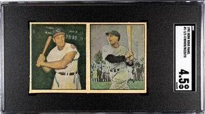 PHIL RIZZUTO/AL ROSEN 1951 Berk Ross #1-1/1-3 Uncut Panel SGC 4.5 YANKEES HOF - Picture 1 of 2