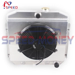 For 55-57 Chevy Bel Air Del Ray 150 210 6cyl I6 3.8L 4Row Radiator Shroud Fan - Imagen 1 de 9
