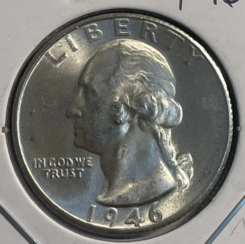 1946-S Washington Quarter 90% Silver-Free Shipping - BU - P10-15 Cover