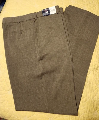 Pantalones de vestir para hombre Stafford Performance calce clásico mezcla de lana "roble" 38x36 nuevos con etiquetas Foto 1 de 4