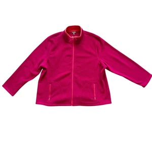 Talbots Jacket Womens 3X Pink Fleece Full Zip Pockets Cozy Outdoor Layer - Picture 1 of 13