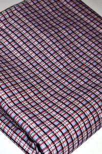 4+ Yards Joann Fabric Plaid Black White Red Blue Quilt Cotton Sewing OOP - Picture 1 of 4