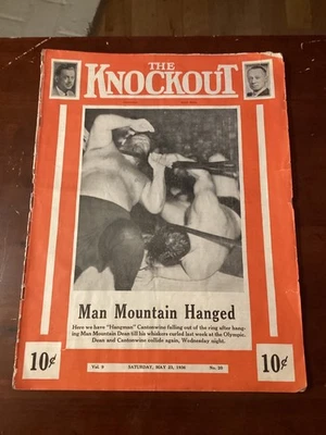 Wrestlers Mad Mountain Dean Hangman Cantonwhite  Knockout Program Olympic 1936 - Image 1 of 2