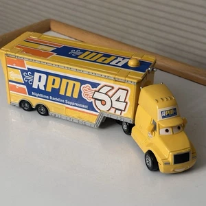 Disney Pixar Cars RPM Hauler Yellow 64 #11 Mattel 1:55 Open & Load Loose RARE - Picture 1 of 9