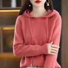Women's Pullover Hooded Pullover Loose Long sleeved Knitted Sweater