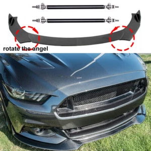 Front Bumper Lip Boby Kit Spoiler Splitter +Strut Rods For Ford Mustang 15-17 US - Picture 1 of 12