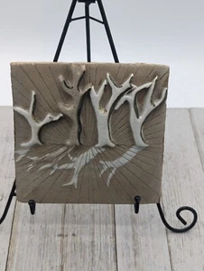 Handmade Glazed Clay ART Deco Style Decorative Tile 5"X5" - Picture 1 of 10