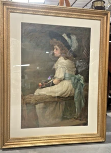 Edward Patry Framed Print “A Daughter of Eve” Signed Pears Christmas Annual 1899 - Picture 1 of 7