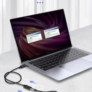 Durable Black 30cm USB 3.1 Type C Male to Female Charging Data Extension Cable - Picture 1 of 6