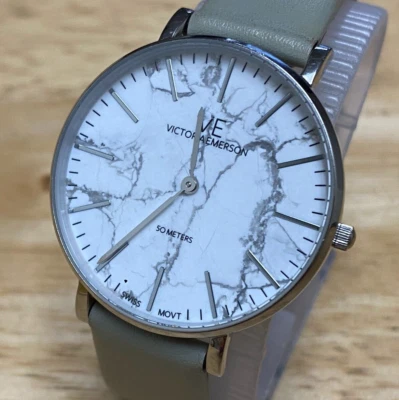 Victoria Emerson Unisex 50m Imitación Mármol Dial Suizo Analógico Cuarzo Reloj ~ Nuevo Batte Foto 1 de 4