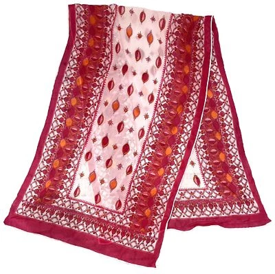 Bufanda vintage rosa estampado étnico Foto 1 de 3