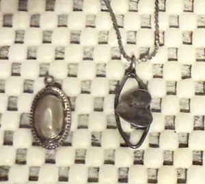2 Vintage Sterling Silver small Drops for Necklace both are marked STERLING - Picture 1 of 7