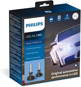 Pack de 2 Bombillas H1, H3, H4, H7, HB3/HB4 Ultinon Pro9000 LED 12/24V Philips