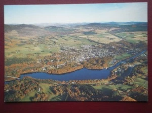 POSTCARD PERTHSHIRE AERIAL VIEW OF PITLOCHRY & LOCH FASKALLY - Picture 1 of 1