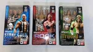 WWE SH Figuarts Steve Austin The Rock Triple H New in Box - Picture 1 of 10