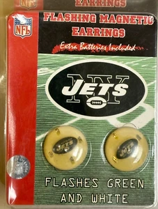 NFL New York Jets Earrings, NEW (Flashing Magnetic Earrings) - Picture 1 of 2