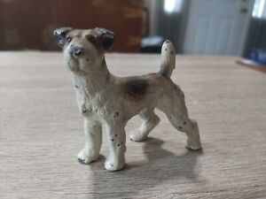 vintage painted cast iron terrier dog figurine