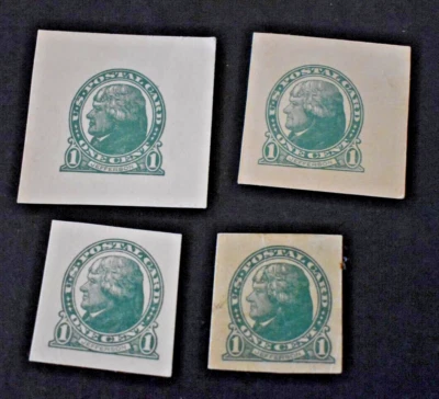 4 1914 - U.S. Postcard Sc# UX27 1 Cent Jefferson Postcard Cuts  - Used - Image 1 of 2