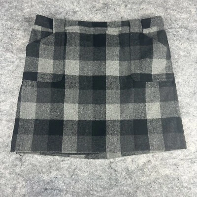 Женская юбка Liz Claiborne размер 16 серая черная клетчатые карманы с подкладкой на молнии шерстяная смесь - Изображение 1 из 4