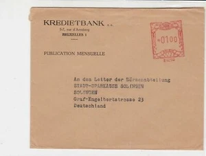 Belgium Kredietbank Brussels Machine Cancel Airmail Stamps Cover ref R 17661 - Picture 1 of 2