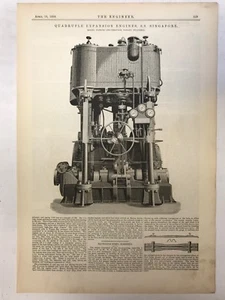 Quadruple Expansion Engines, S.S Singapore 329: The Engineer 1889 - Picture 1 of 2
