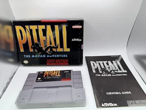 Pitfall The Mayan Adventure Nintendo SNES With Original Box Manual Tested - Picture 1 of 19