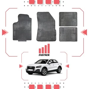 Fastner Set 4 Tappeti Tappetini Auto in Gomma su Misura per Audi Q2 (2016-) - Picture 1 of 6