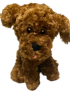 Progressiver Plüsch Ezra braun Welpe Hund Zunge draußen sitzen spielen Komfort bezaubernd - Bild 1 von 8