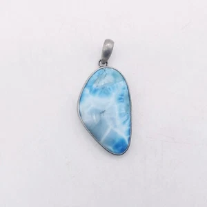 Atemberaubende Qualität! Amazonitblau Naturstein Achat Anhänger 925 Sterlingsilber - Bild 1 von 9