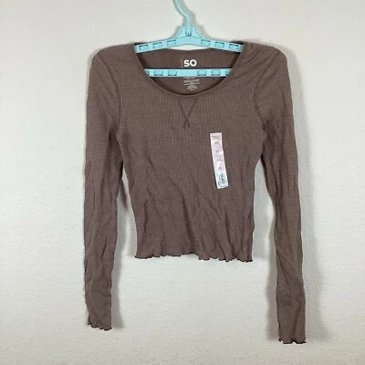 Camisa SO para mujer talla XS manga larga top suave cómoda lisa nueva con etiquetas Foto 1 de 4