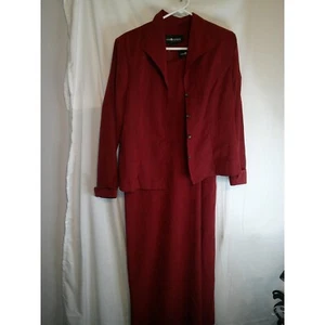 Sage Harbor Dress Suit Set Formal Career Interview Burgundy Size 14 - Picture 1 of 4