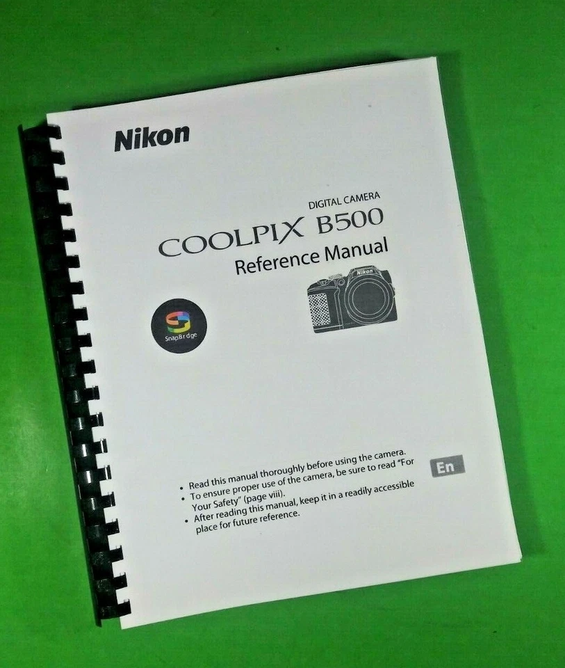 Owners Manual for Nikon Coolpix B500 193 Pages 8.5X11" W/Clear Covers! - Image 1 of 1