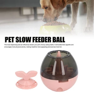 Dog Treat Dispensing Ball Increases IQ Interactive Pet Slow Feeder Ball Toy Gift - Picture 1 of 18