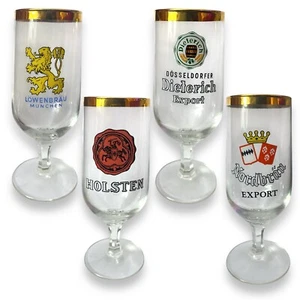 4er Set Deutsche Biergläser HOLSTEN DIETERICH NORDBRAU LOWENBRAU Pilsener Gold - Bild 1 von 6