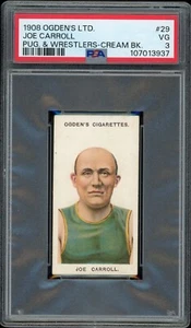 1908 Ogden's Pugilists & Wrestlers Cream Back Tobacco Joe Carroll PSA 3 #29 - Picture 1 of 2