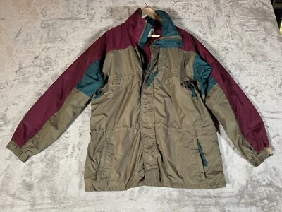 Jaqueta masculina vintage Columbia Gizzmo com zíper completo corta-vento capa de chuva tamanho médio marrom - Imagem 1 de 4