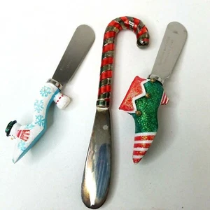 3er Set Käsestreuer mit Weihnachtsmotiv 5-6 Zoll Edelstahl Schuhe Zuckerstange - Bild 1 von 3