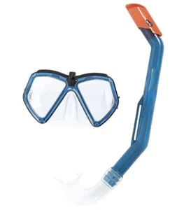 Water Sun & Fun Snorkel Set Youth Swimming Accessory Blue & Red UV Protection - Picture 1 of 3