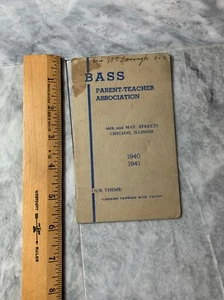 1940 Vintage Bass Parent Teacher Association 1940 1941 Chicago IL 6" Booklet - Bild 1 von 4