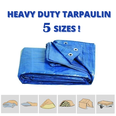 TRANS-PAL 5 Sizes Heavy Duty Tarpaulin - Waterproof Cover Tarp Ground Camping Sheet