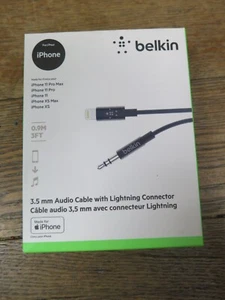 Belkin 3.5 mm Audio Aux Cable with Connector for iPhone 11 XS MAX NEW - Picture 1 of 1